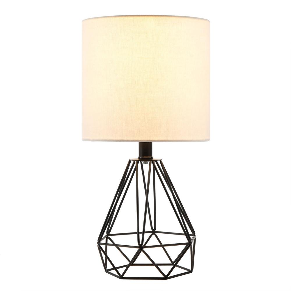 Merra 18 In Black Table Lamp With Hollowed Out Base Ptl 1607 Bk Bnhd 1 The Home Depot Merra 18 In Black Table Lamp With, Home Depot Table Lamps For Bedroom