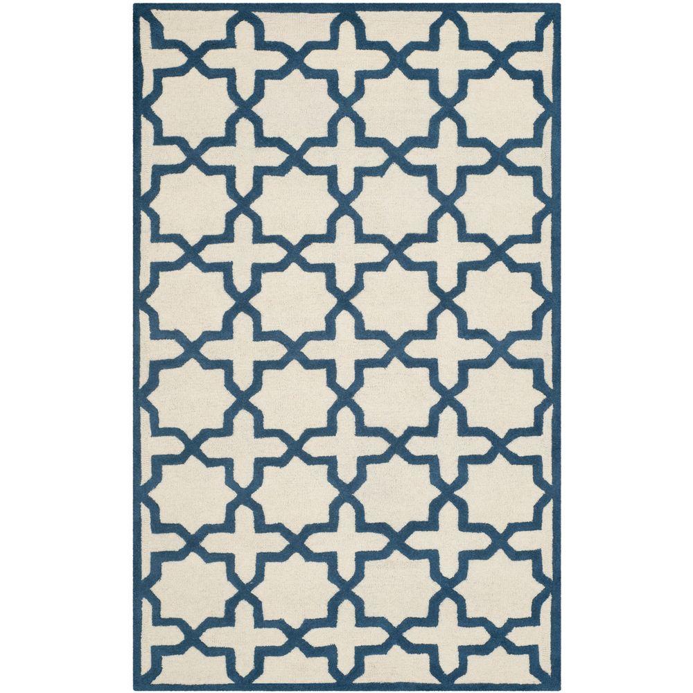 Safavieh Cambridge Black/Ivory 5 ft. x 8 ft. Area Rug CAM139E5 The Home Depot