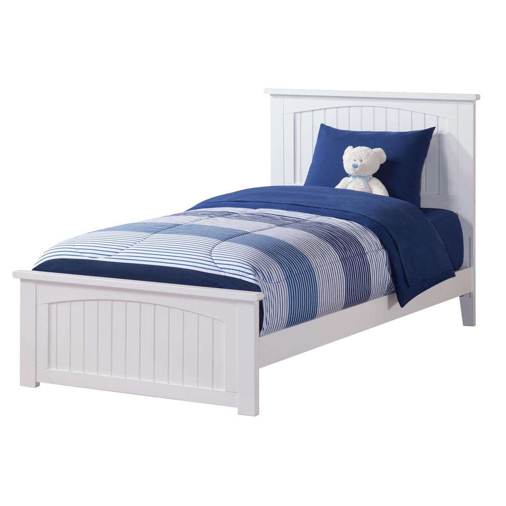 Twin Xl White Beds Headboards Bedroom Furniture The Home Depot Atlantic Furniture Nantucket White Twin Xl Traditional Bed With Matching Foot Board