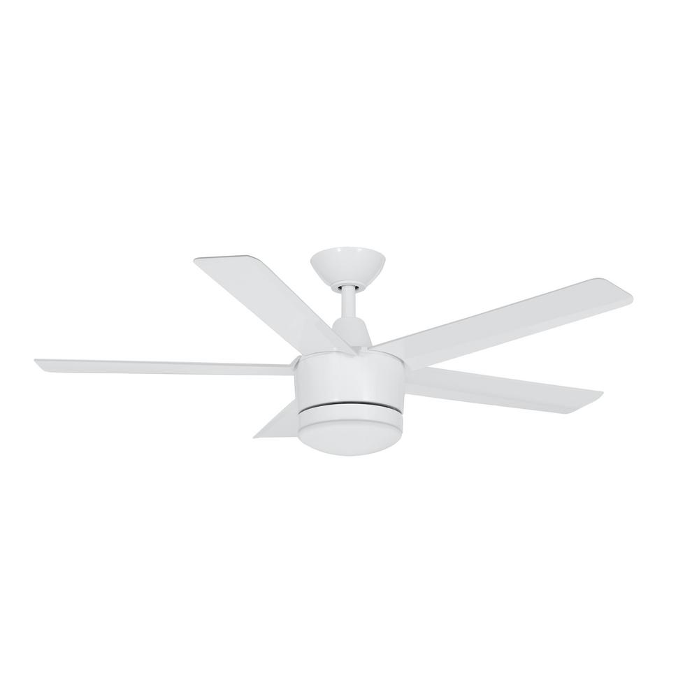 Home Decorators Collection Merwry 48 In Integrated Led Indoor White Ceiling Fan With Light Kit And Remote Control Sw1422 48in Wh The Depot - Home Depot Ceiling Fans With Light Fixture