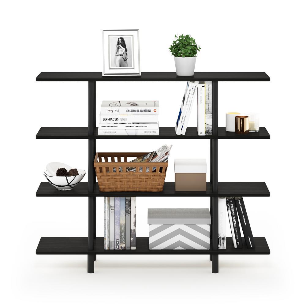 Minimalist Black Etagere Bookcase for Small Space