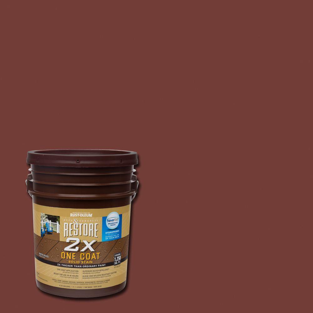 Rust Oleum Re 5 Gal 2x Navajo Red Solid Deck Stain With 2x Navajo Red Solid Deck Stain With Neverwet