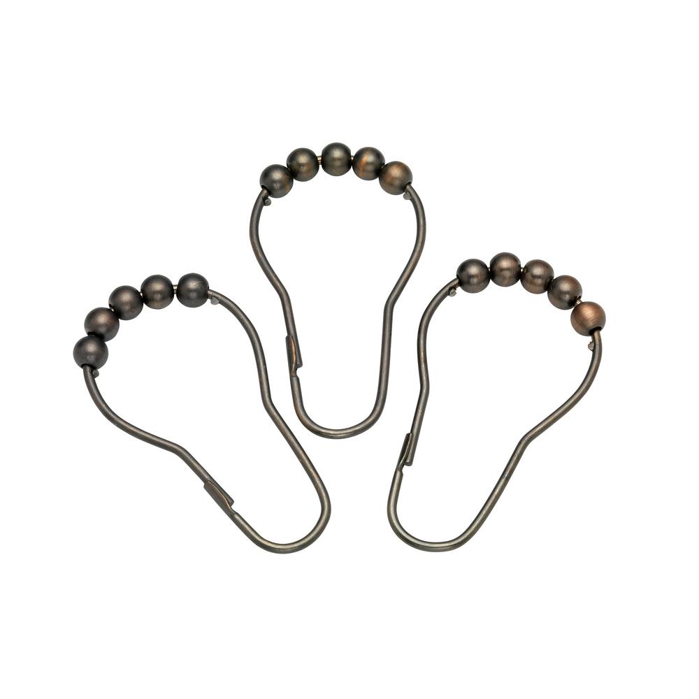 Popular Bath Products Rolling Shower Hooks in Oil Rubbed Bronze by Popular Bath Products