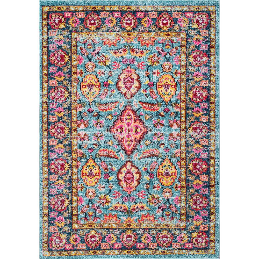 nuLOOM Floral Persian Lavenia Aqua 8 ft. x 10 ft. Area RugAHSH02A8010