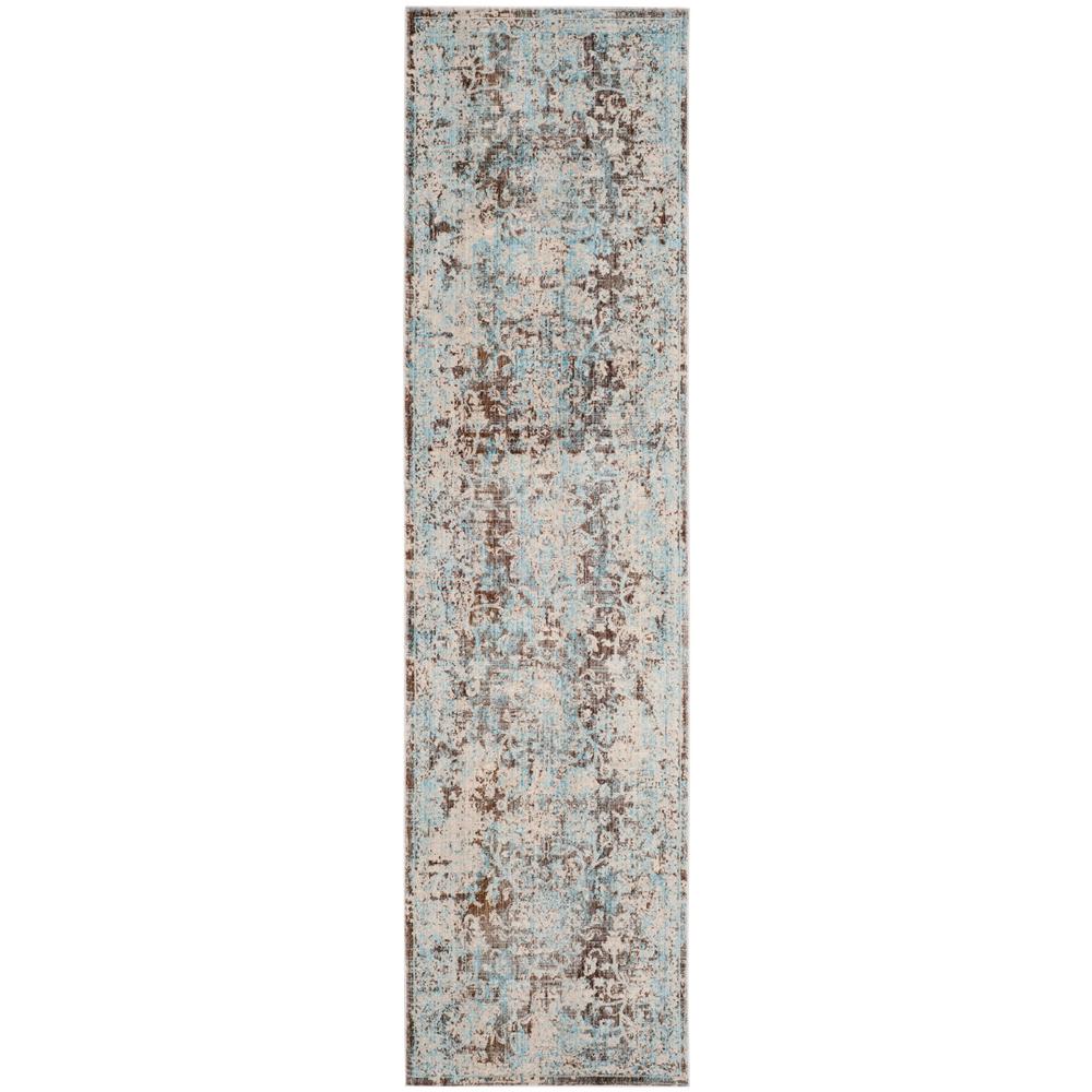 Safavieh Vintage Persian Brown Light Blue 2 Ft X 8 Ft Runner Rug Vtp417t 28 The Home Depot