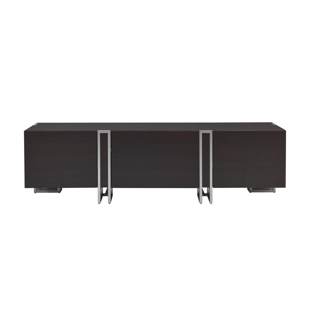 Acme Furniture Cattoes Nickel And Walnut Tv Stand 91795 The Home Depot Acme Furniture