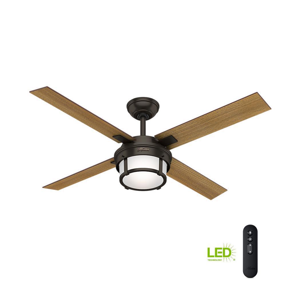 Hunter Maybeck 52 In Led Indoor Premier Bronze Ceiling Fan With Hunter Maybeck 52 In Led Indoor Premier Bronze Ceiling Fan With Remote