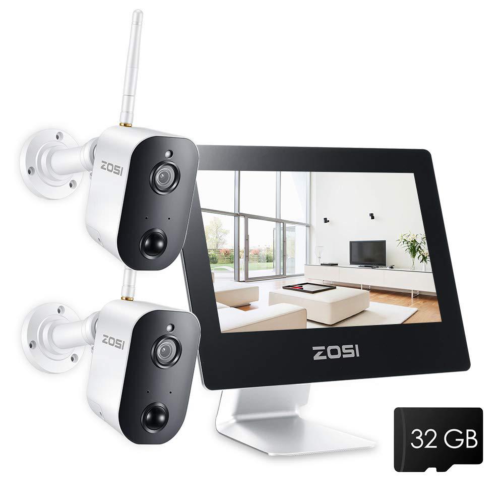 Zosi 4 Channel 1080p Surveillance System With 2 Battery Wireless Camera All In One 9 In Touched Lcd Monitor Motion Detection Zswnvk M42021us The Home Depot