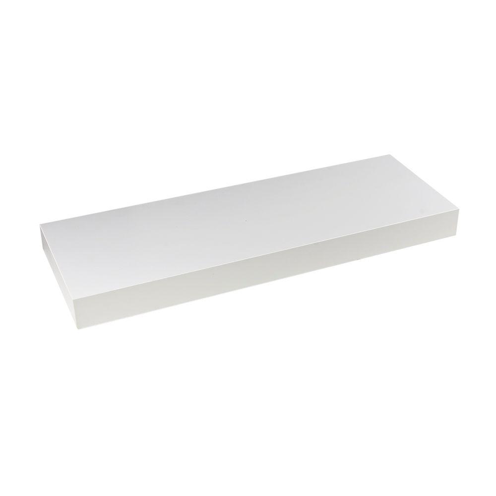 Wallscapes 10 in. x 13/4 in. White Wood Veneer Straight Floating Shelf