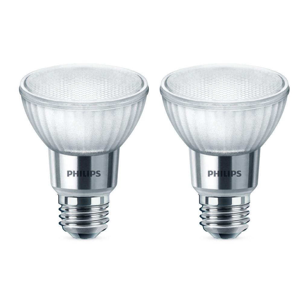 50-Watt Equivalent PAR20 Dimmable LED Warm Glow Flood Cool White (2-Pack)