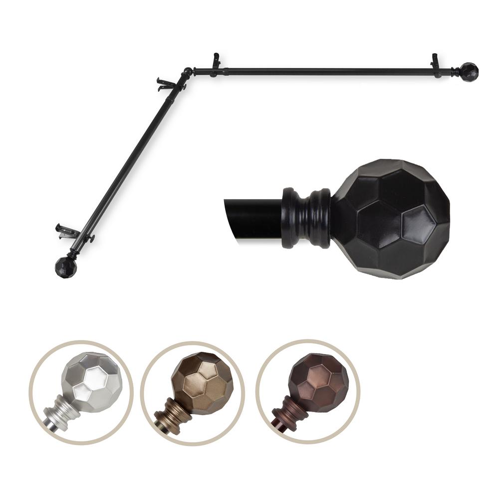 Emoh 13 16 Dia Adjustable Corner Window Single Curtain Rod 28 To
