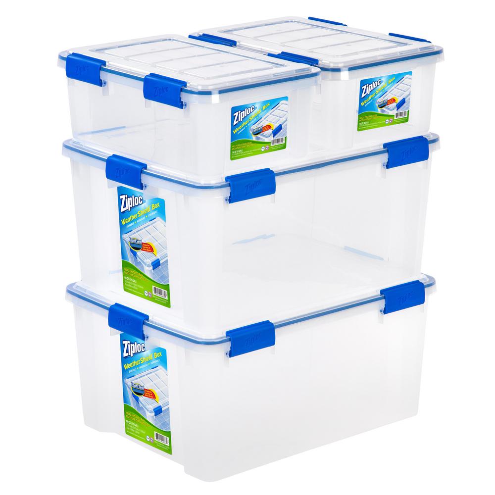 IRIS 16 and 60 Qt. Set Ziploc Weather Shield Storage Box in Clear (Pack