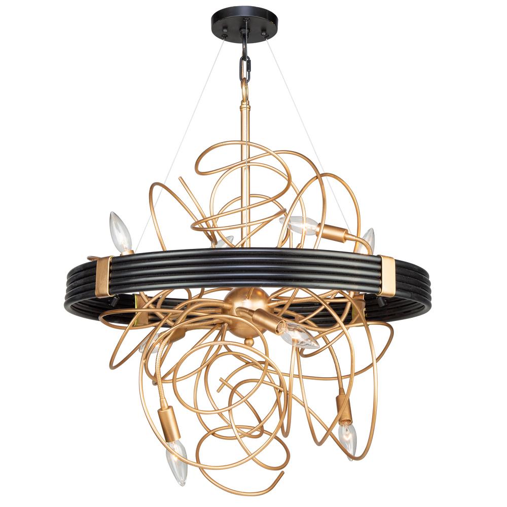 black and brass sputnik chandelier