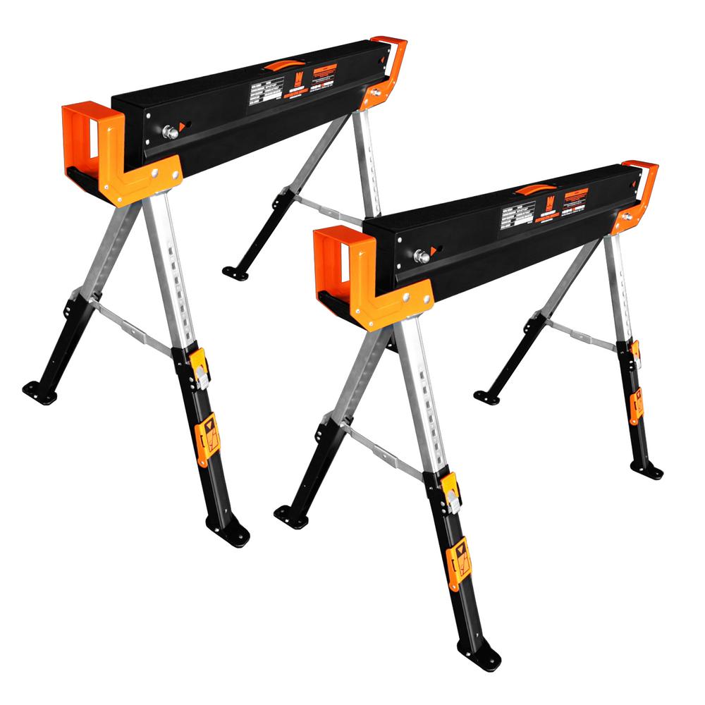 WEN WA1300 1300-Pound Capacity Height Adjustable Folding Steel Saw Horse