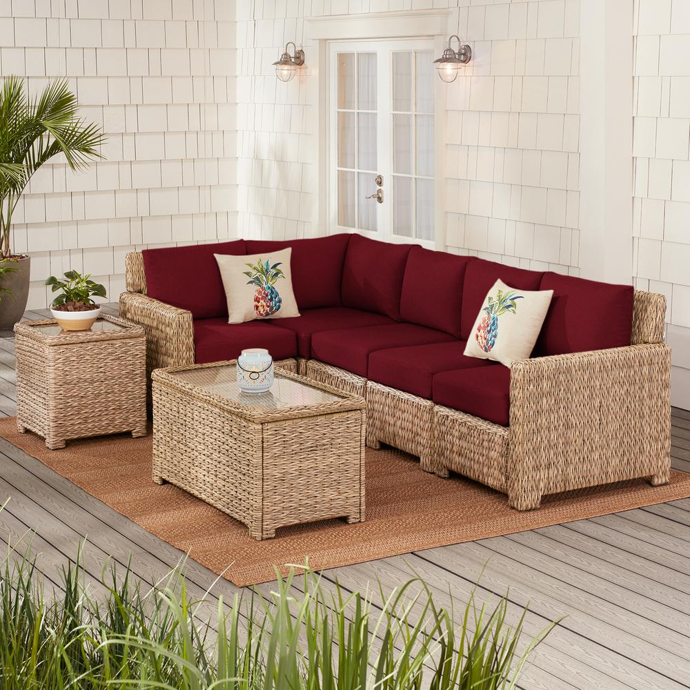 Hampton Bay Laguna Point 5Piece Natural Tan Wicker Outdoor Patio