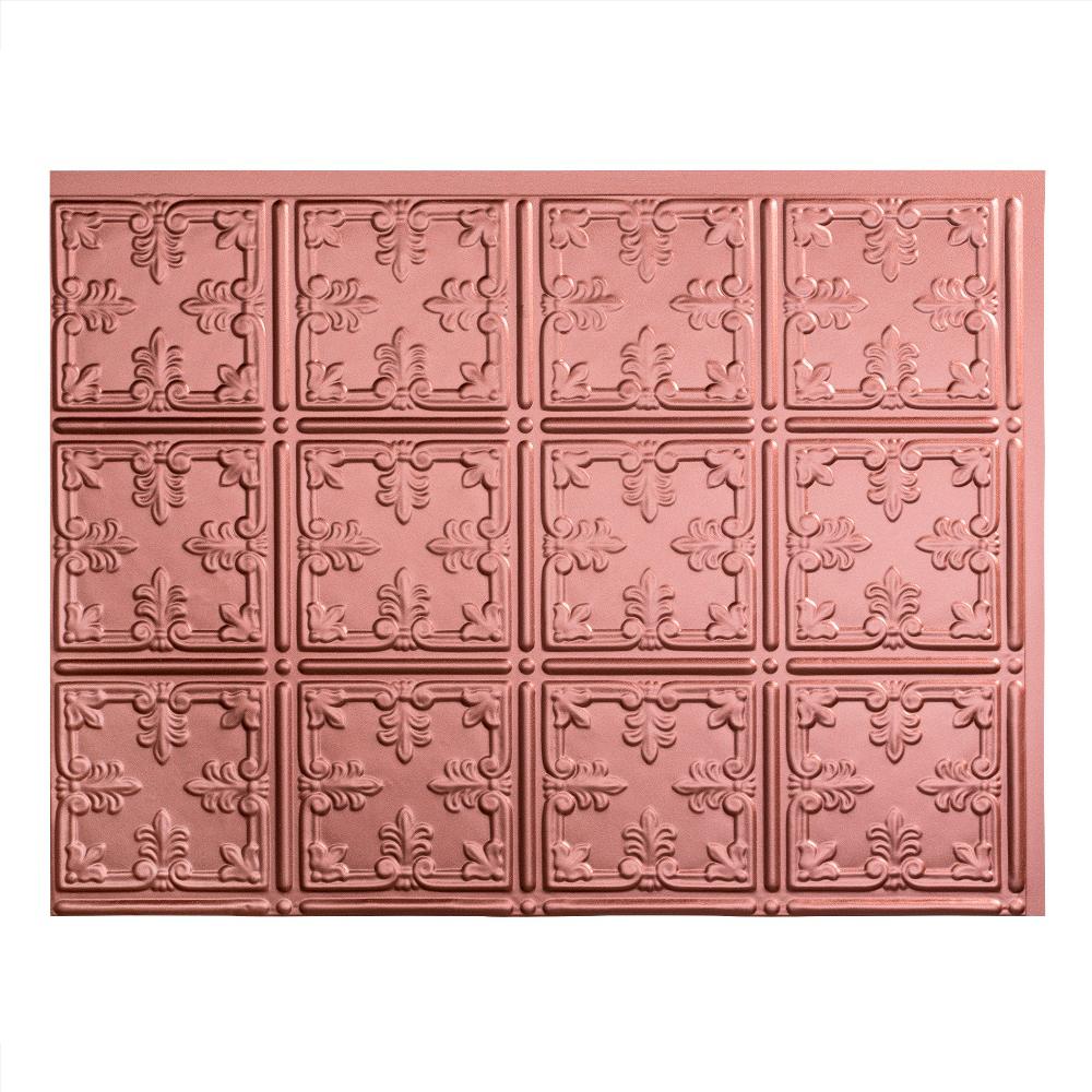 Fasade Traditional 10 18 In X 24 In Argent Copper Vinyl Decorative   Metallics Fasade Tile Backsplashes N57 10 64 600 