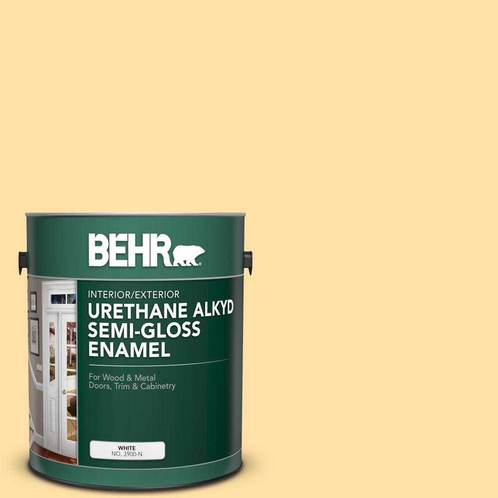 Behr 1 Gal 310a 3 Manila Tint Urethane Alkyd Semi Gloss Enamel 310a 3 Manila Tint Urethane Alkyd Semi Gloss Enamel Interior Exterior Paint