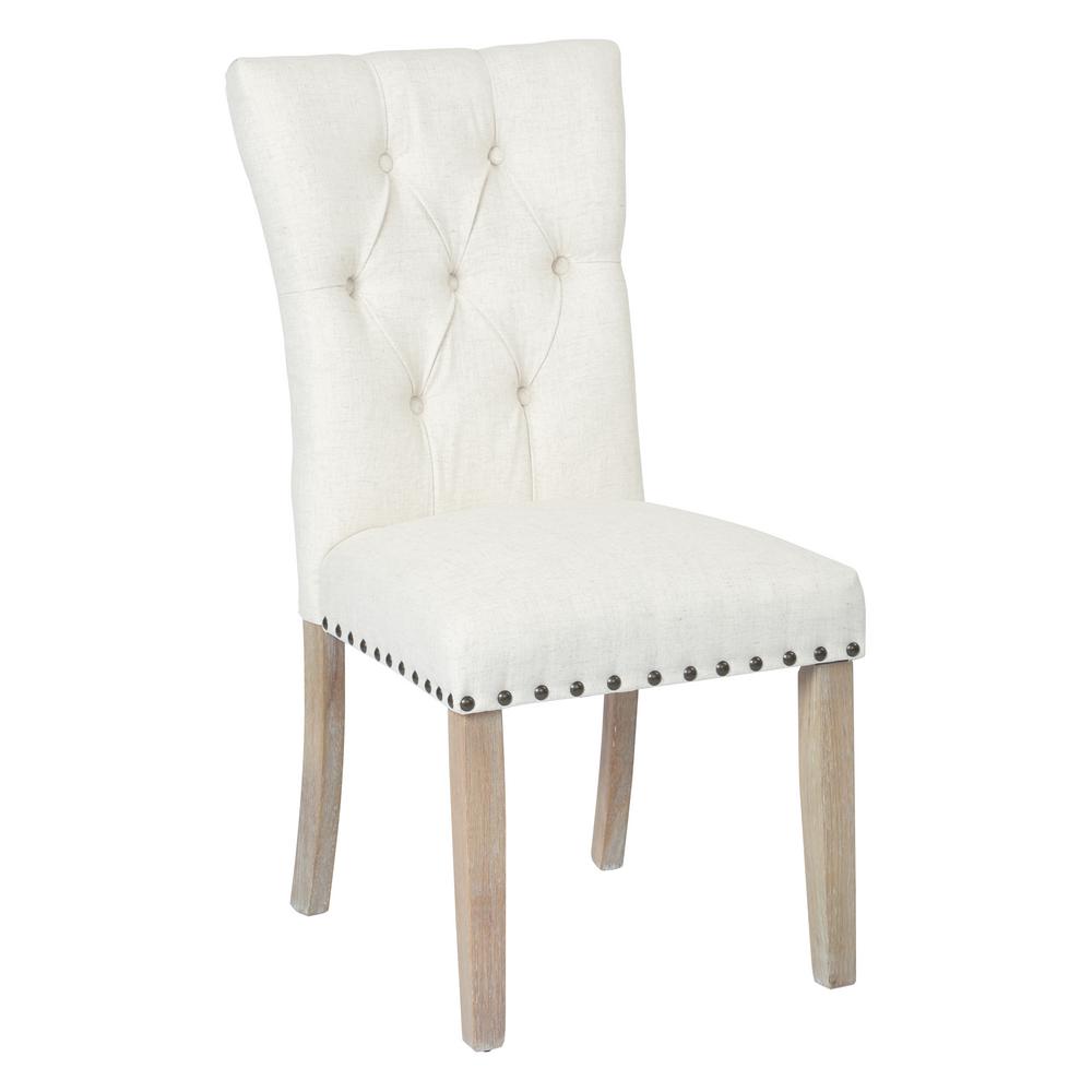 Osp Home Furnishings Preston Linen Fabric Dining Chair With Bronze Osp Home Furnishings Preston Linen Fabric Dining Chair With Bronze Nailheads And Brushed Legs
