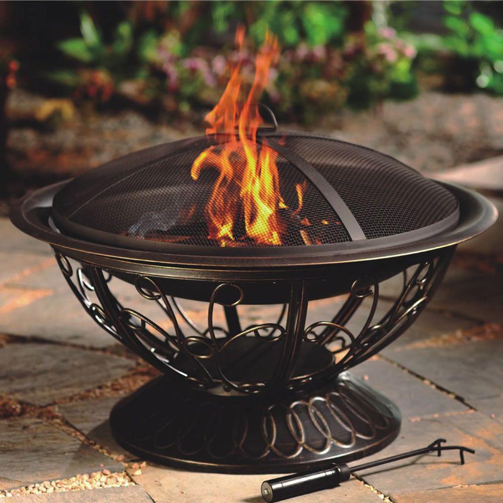 Cobraco Aegean 30 In Steel Fire Pit Fb8001 The Home Depot