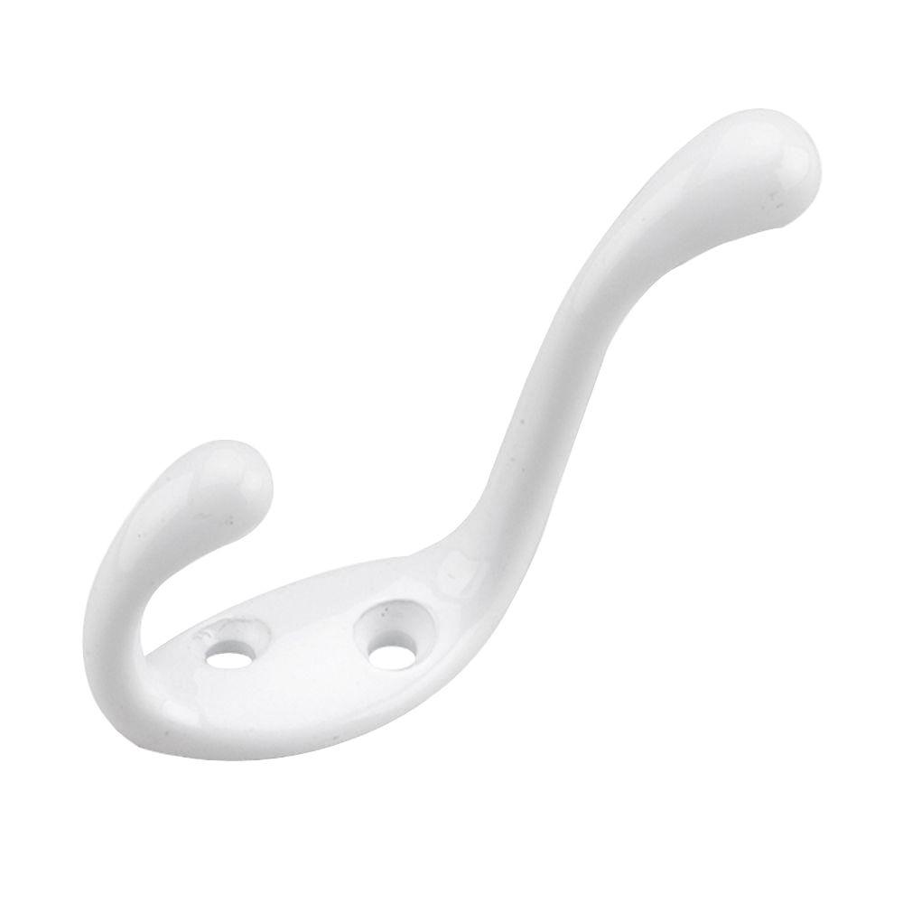 Richelieu Hardware 31/2 in. White Heavy Duty Coat Hook235WV The