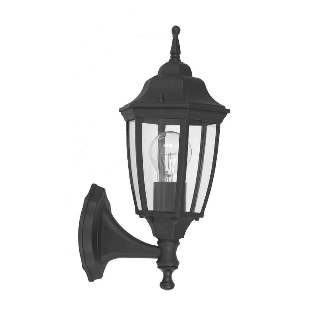 14.5 in. Black Dusk to Dawn Decorative Outdoor Wall Lantern