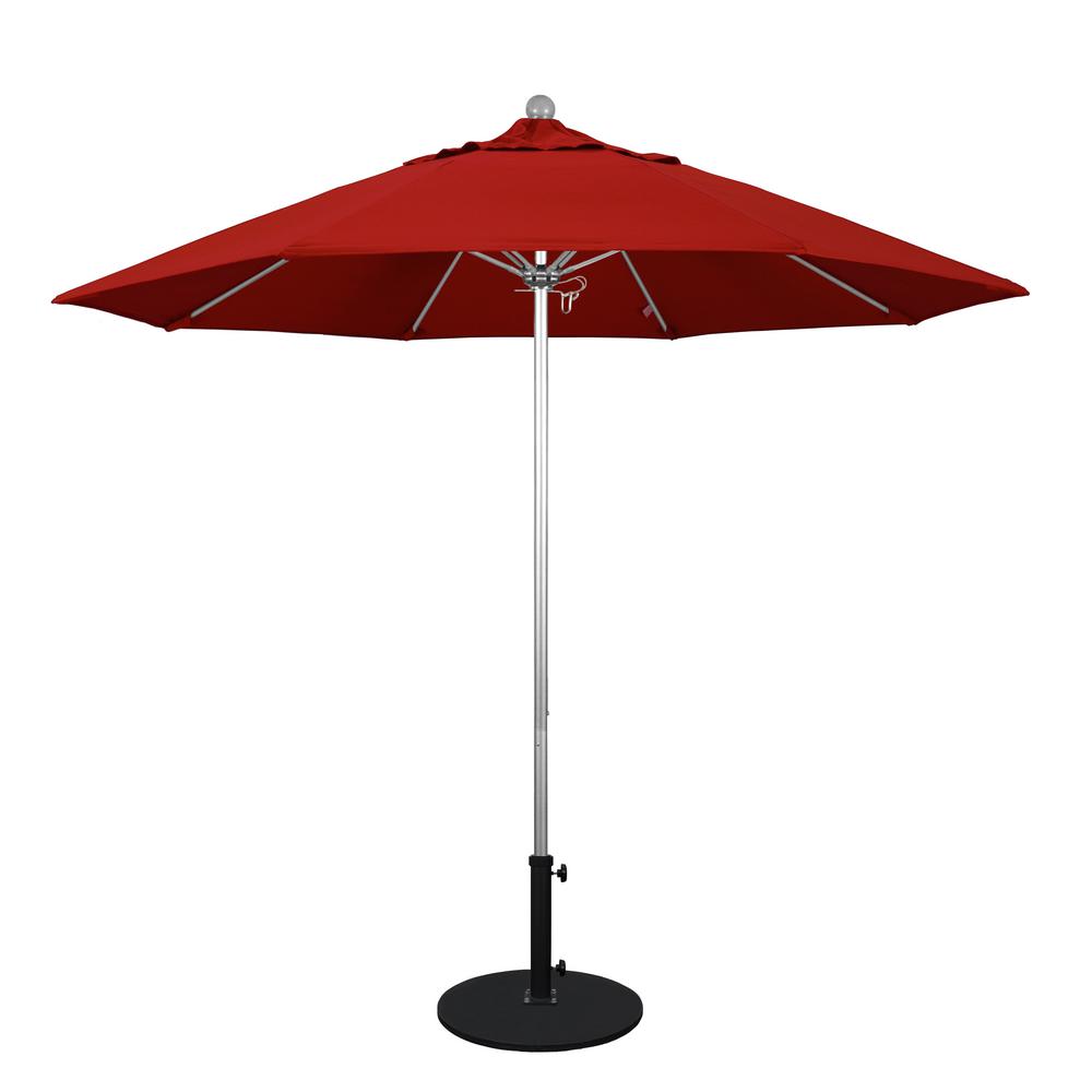 California Umbrella 9 ft. Silver Anodized Aluminum Market ... on {keyword}