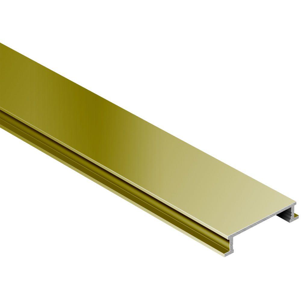 Schluter Designline Satin Brass Anodized Aluminum 14 In X 8 Ft 2 12 In Metal Border Tile 0385