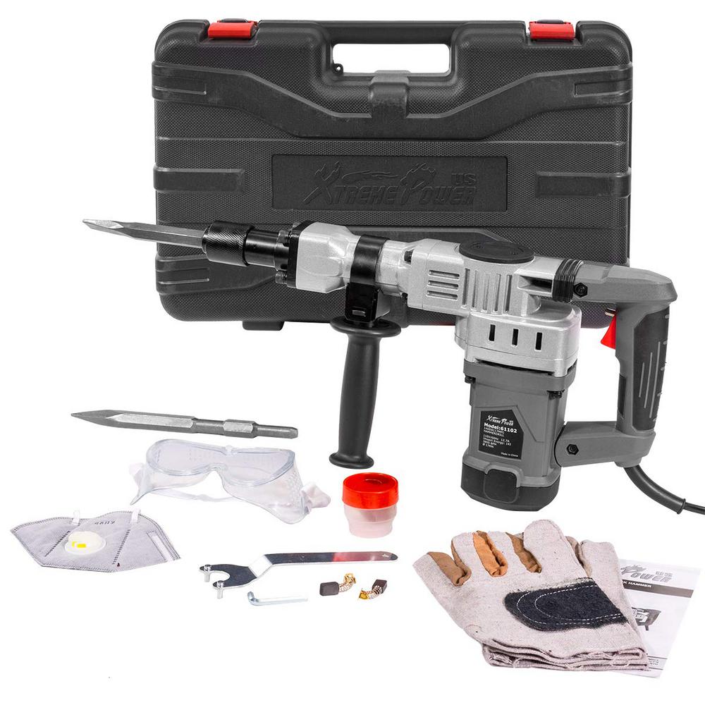 XtremepowerUS 1400Watt Demolition Hammer Jackhammer TriggerLock
