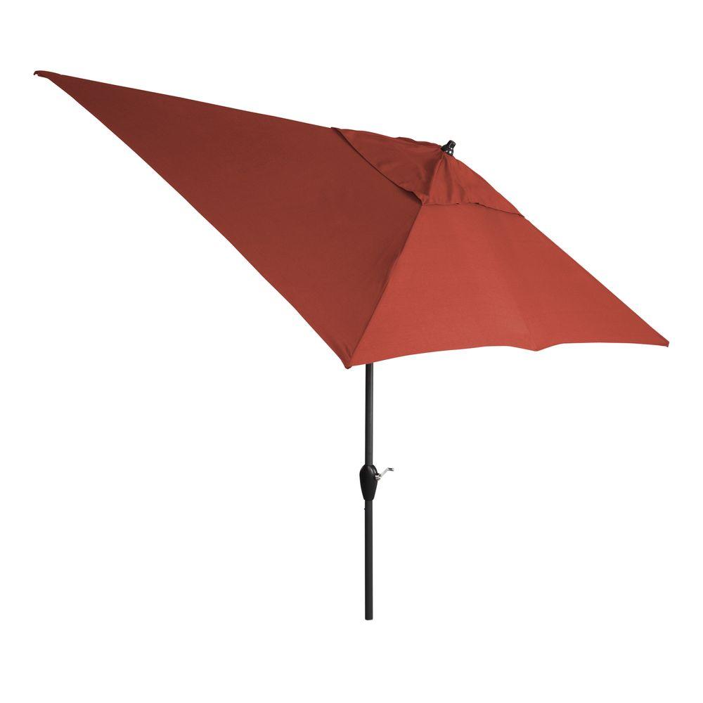 Hampton Bay 10 ft. x 6 ft. Aluminum Patio Umbrella in Sunbrella Canvas