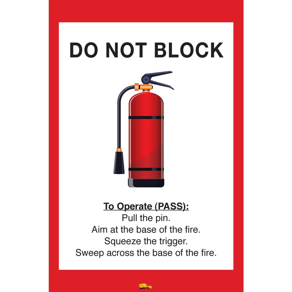 Mighty Line 36 In X 42 In Do Not Block Fire Extinguisher Safety