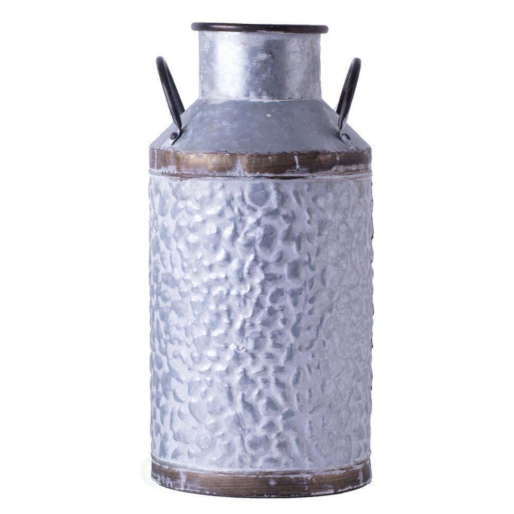 Vintiquewise Large Rustic Farmhouse Style Galvanized Metal Milk Can
