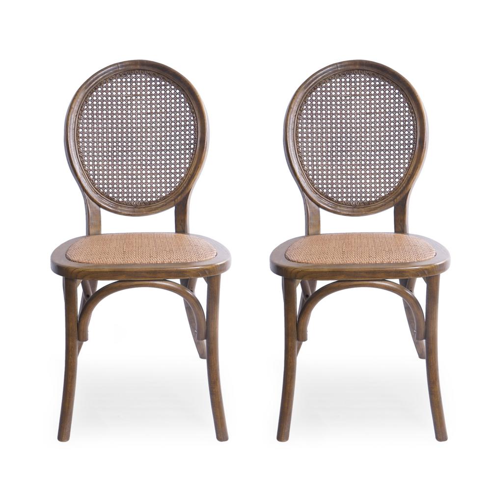Noble House Chittenden Brown Wood Dining Chair (Set of 2)69366 The