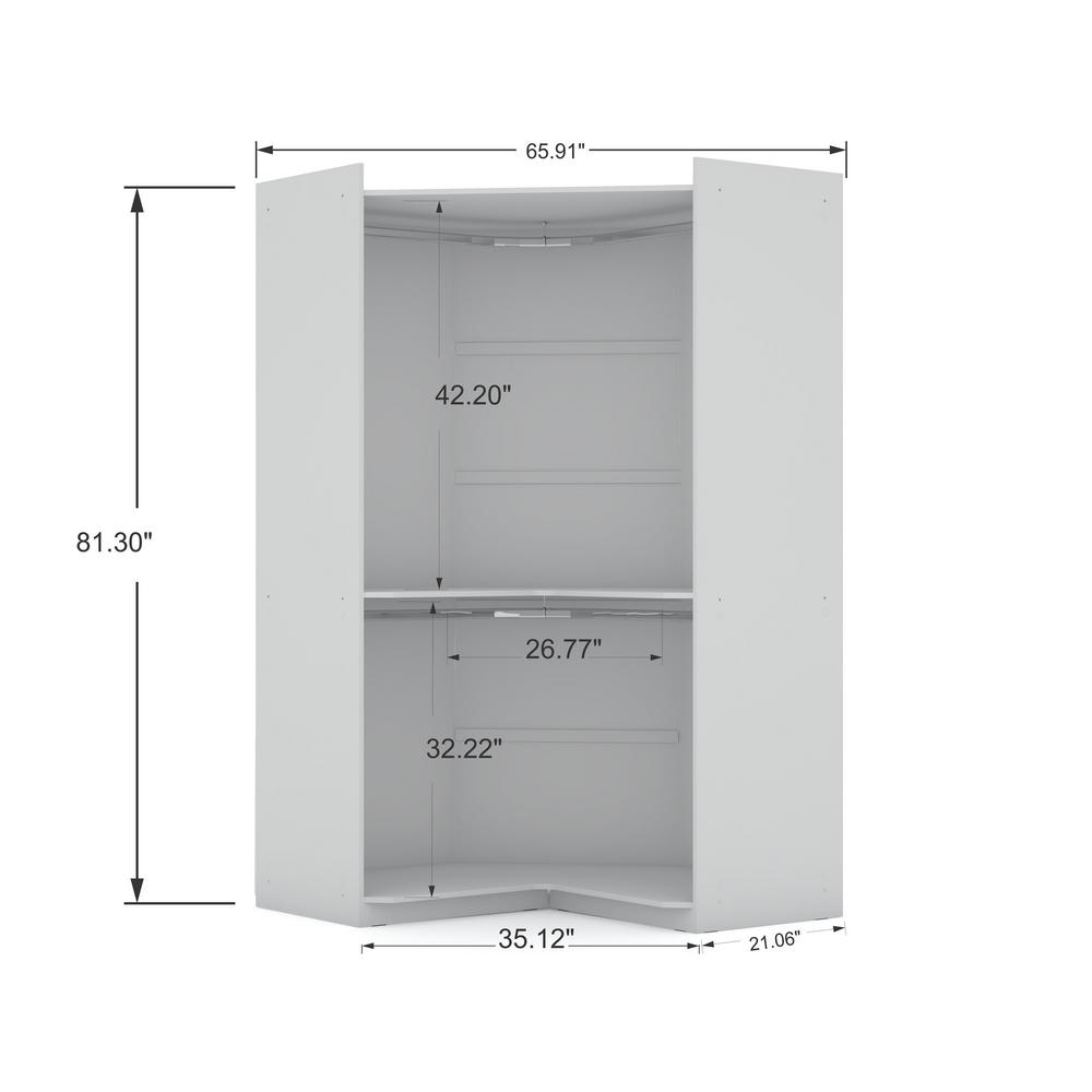 Luxor Ramsey 2 0 White Corner Wardrobe Closet 115hd1 The Home Depot