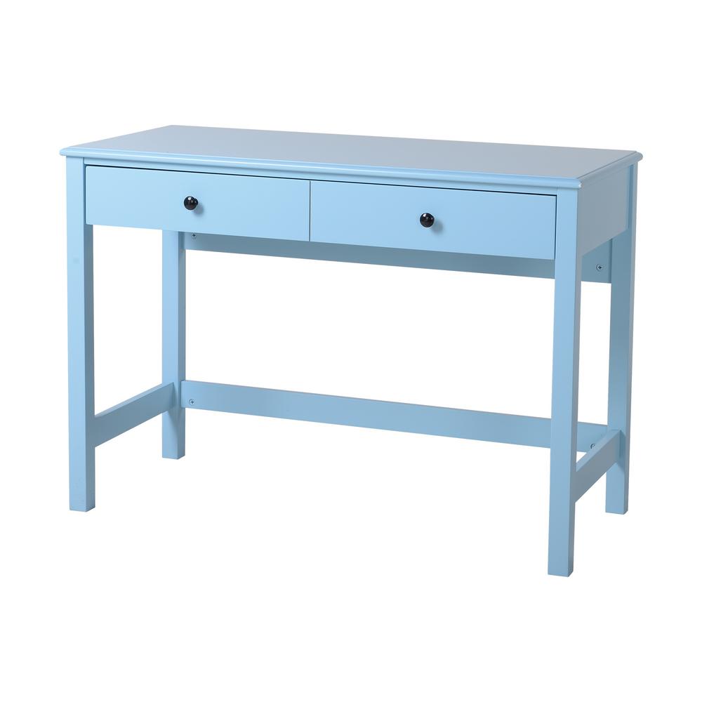 Othello Blue Writing Desk With Single Drawer Z1611024 The Home Depot Writing Desk With Single Drawer