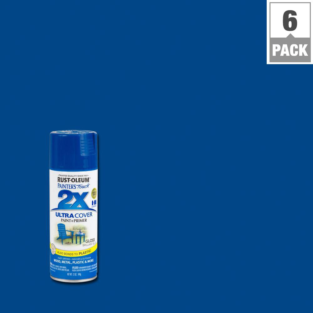 Blues Metal Gloss Spray Paint The Home Depot Brilliant Blue Gloss General Purpose Spray Paint 6 Pack
