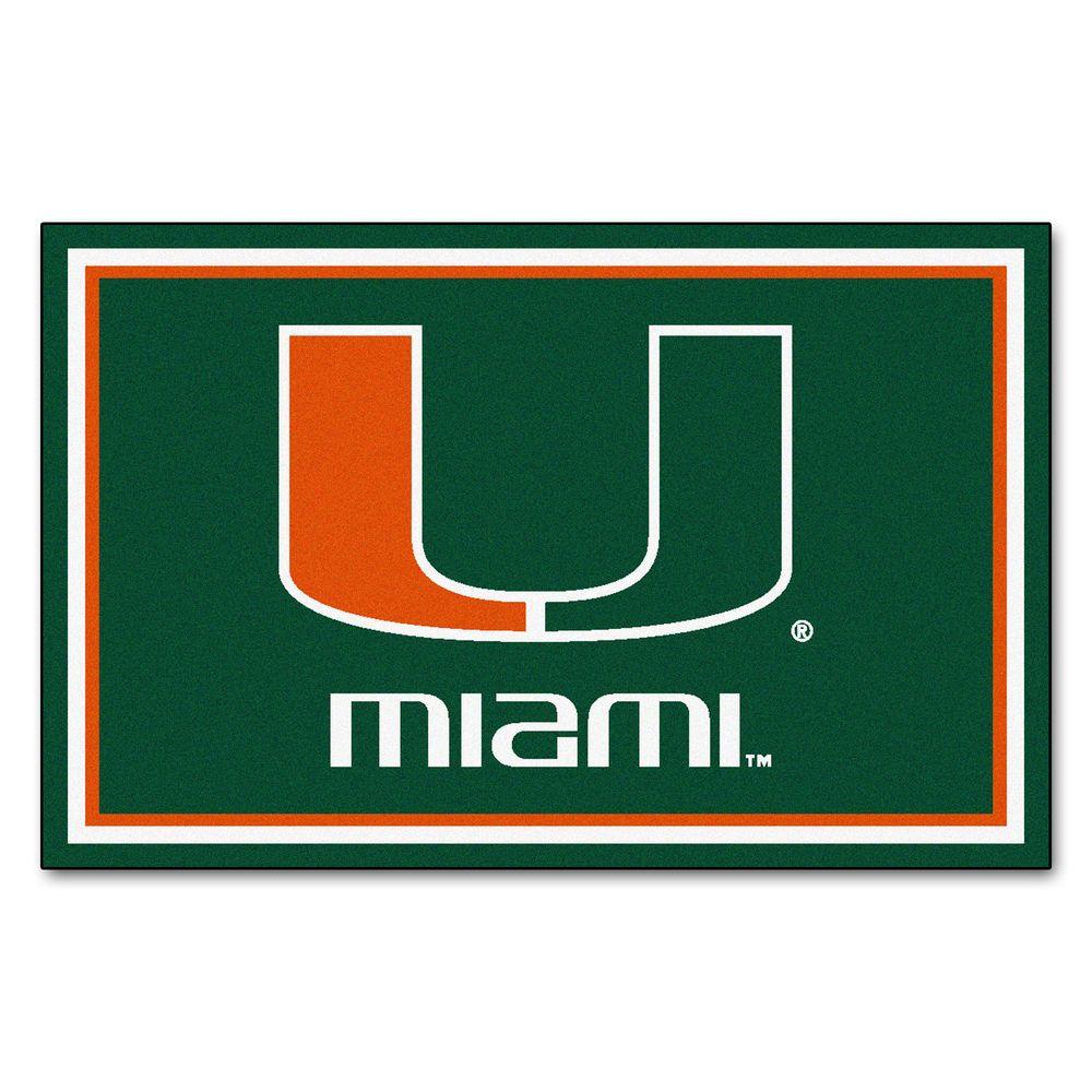 FANMATS University of Miami 4 ft. x 6 ft. Area Rug6312 The Home Depot
