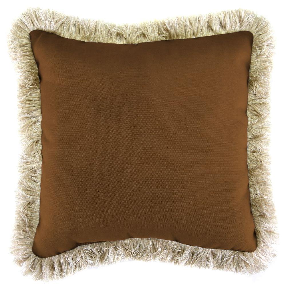 Jordan Manufacturing Sunbrella Canvas Teak Square Outdoor Throw
