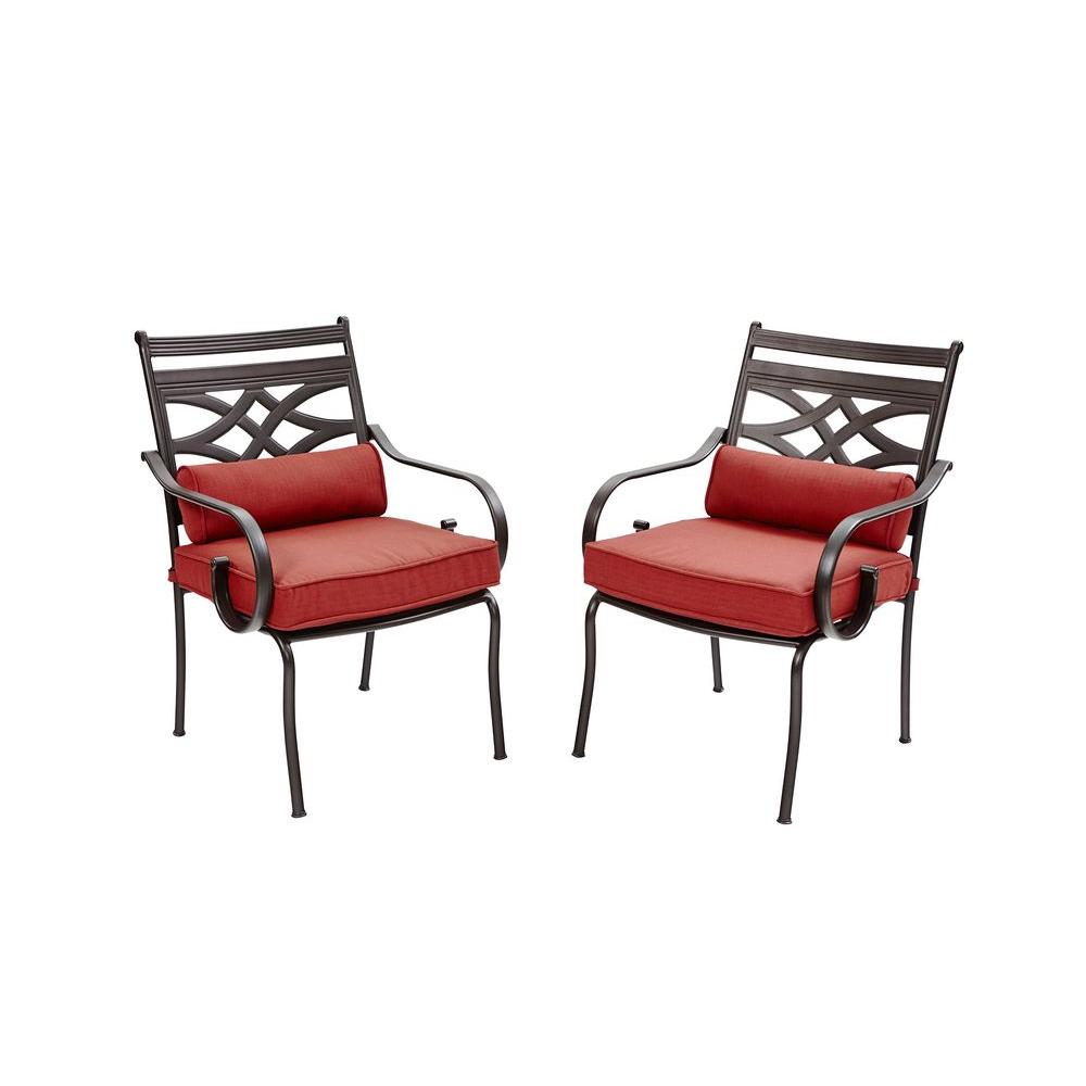 Hampton Bay Middletown Patio Stationary Dining Chairs with Chili