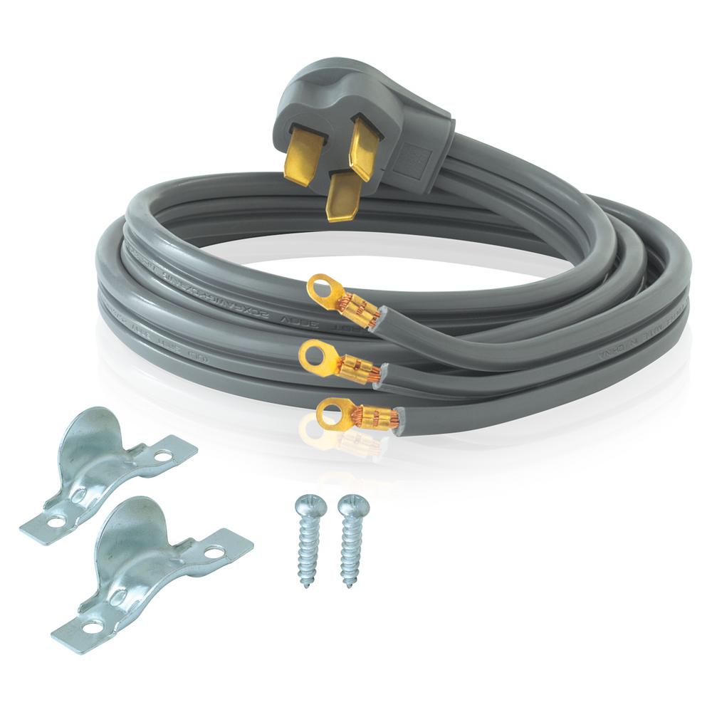 Everbilt 4 ft. 6/8 3-Wire Electric Range Plug, Gray