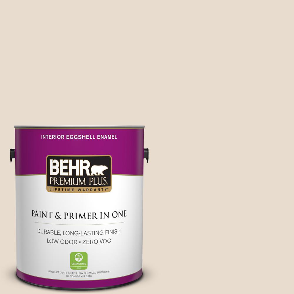 BEHR Premium Plus 1gal. ORW11 White Mocha Eggshell Enamel Interior