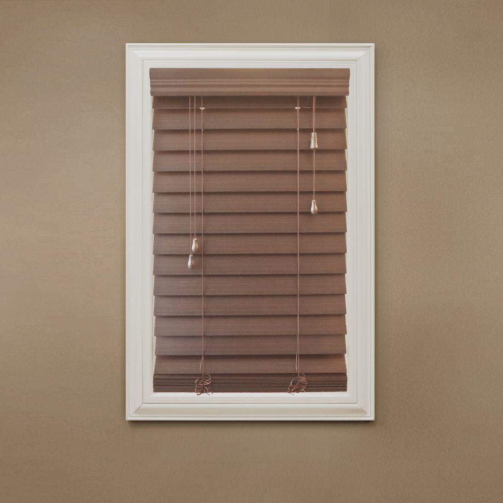 Home Decorators Collection White 2 1 In Premium Faux Wood Blind 35 W X 64 L Actual Size 34 5