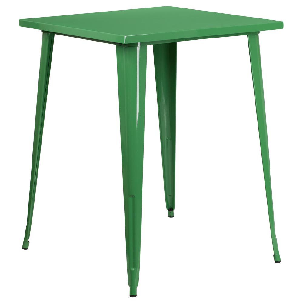 Flash Furniture Green Square Metal Outdoor Bistro Table Ch5104040gn Flash Furniture Green Square Metal Outdoor Bistro Table