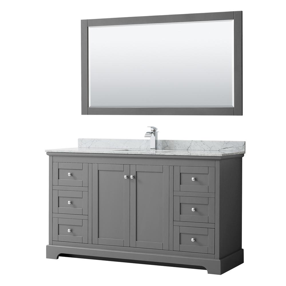 No Mirror Undermount Square Sink Ryla, 60 Inch Bathroom Vanity Top Single Sink White