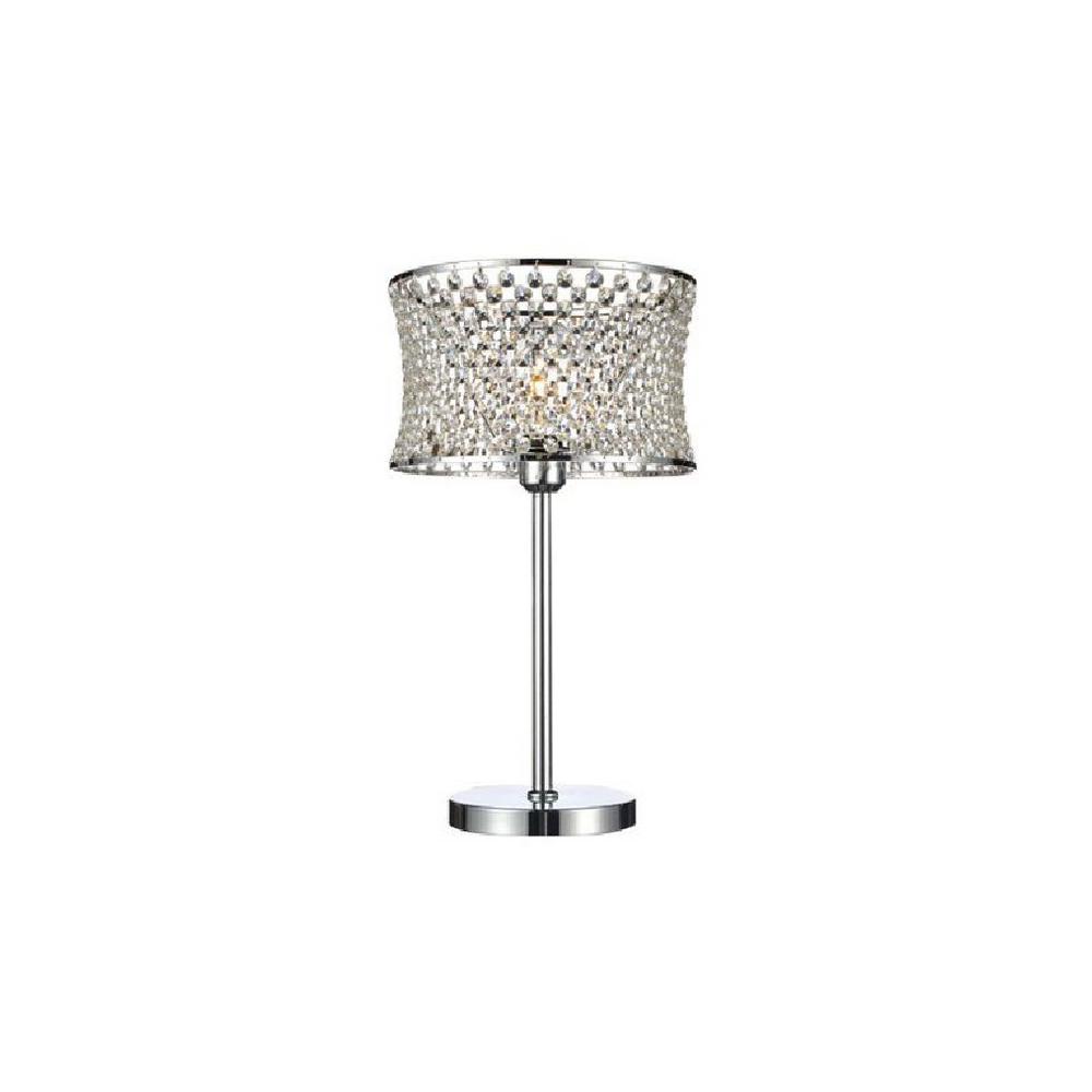 Glam No Shade Crystal World Lamps Lighting The Home Depot Christie 20 In Chrome Table Lamp