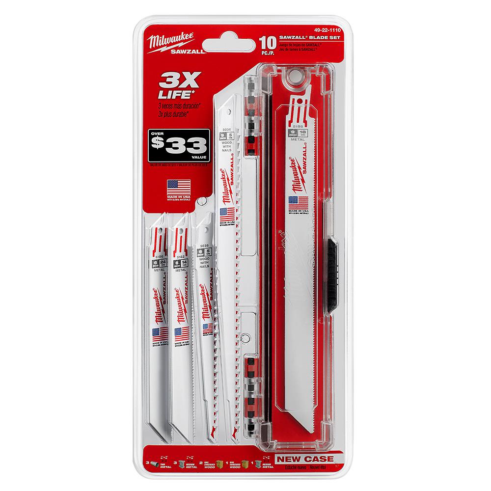 Milwaukee Sawzall Reciprocating Saw Blade Set (10-Piece)-49-22-1110