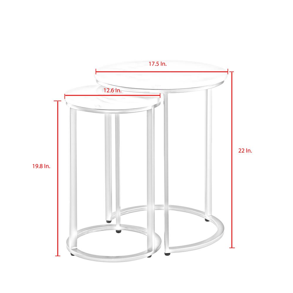 Inspired Home Marley Gold End Table With Natural Marble Top