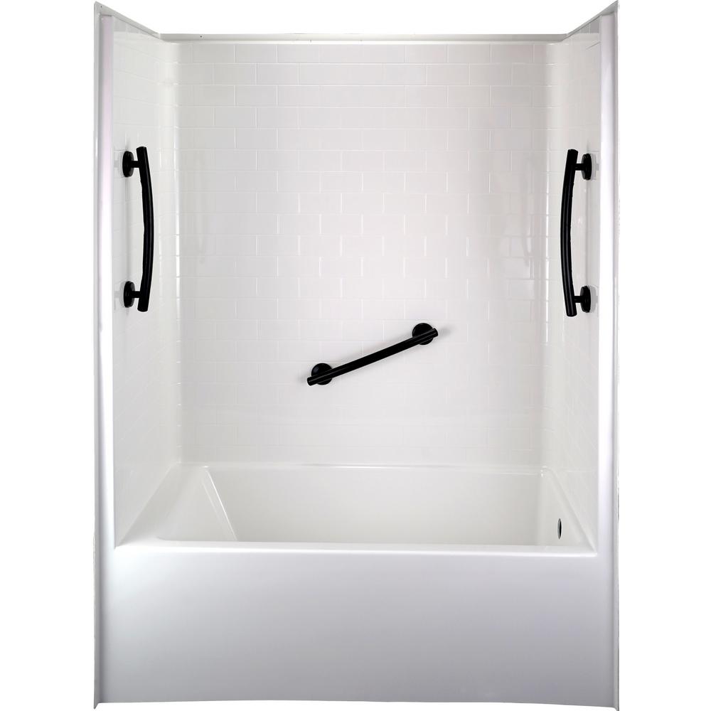 Ella Ultimate 60 in. x 33 in. x 81 in. 1Piece Subway Tile Bath and