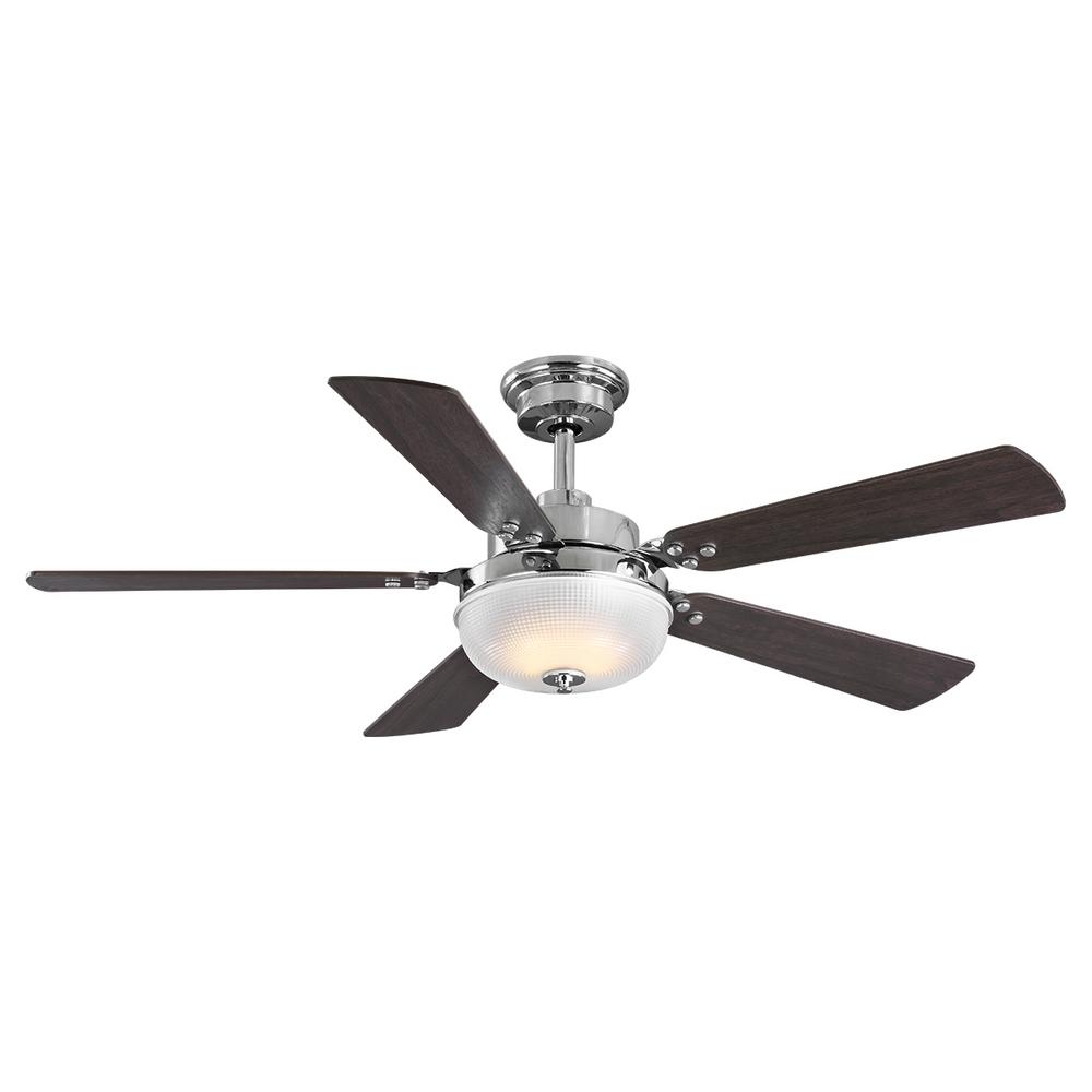 Progress Lighting Archie 52 In Integrated Led Indoor Polished Chrome Dual Mount Ceiling Fan With Light Kit And Remote Control