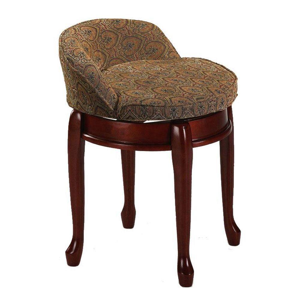 Makeup Vanities Bedroom Furniture The Home Depot Delmar Tapestry Swivel Vanity Stool