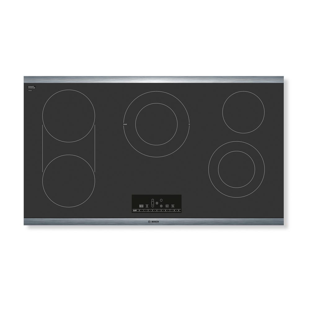 Bosch 800 Series 36 In Radiant Electric Cooktop In Black With